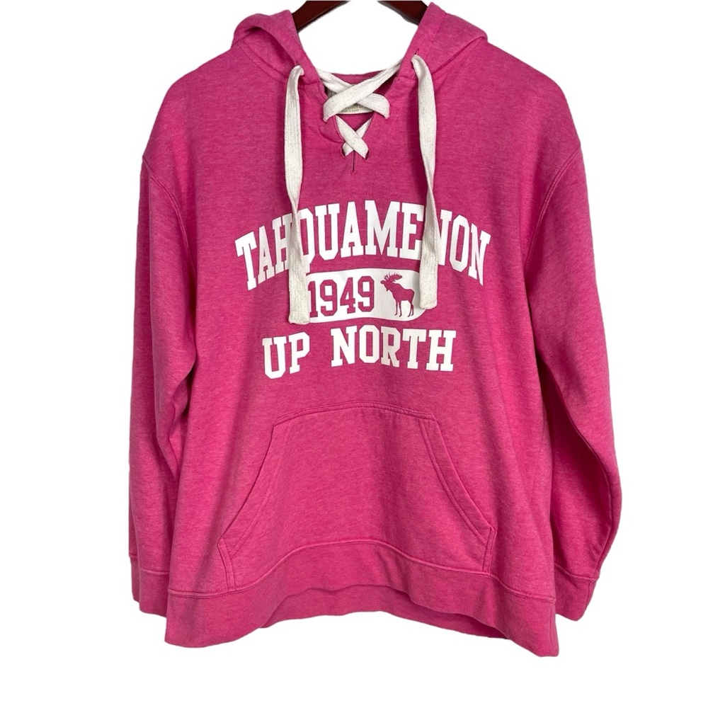 Tahquamenon Up North Pink Hooded Sweatshirt Hoodie Size M